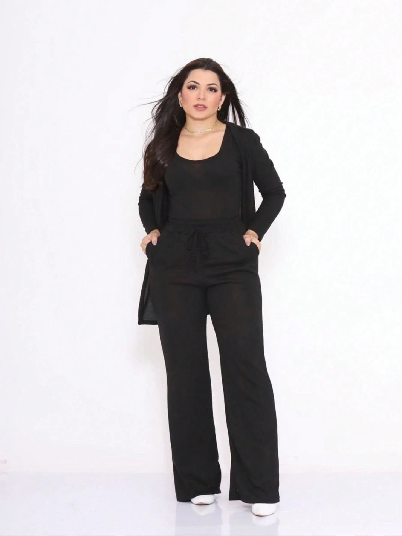 Kit 3 Peças Lanzinha • Pantalona + Blusa + Quimono