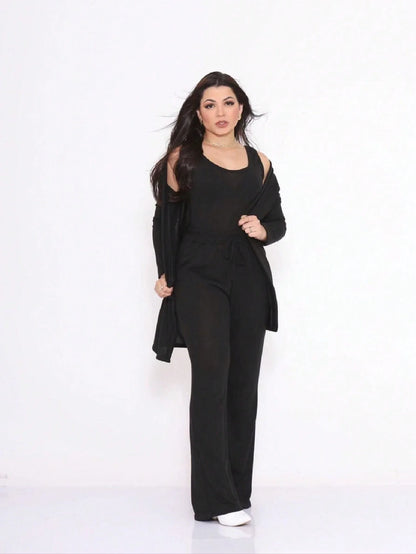 Kit 3 Peças Lanzinha • Pantalona + Blusa + Quimono