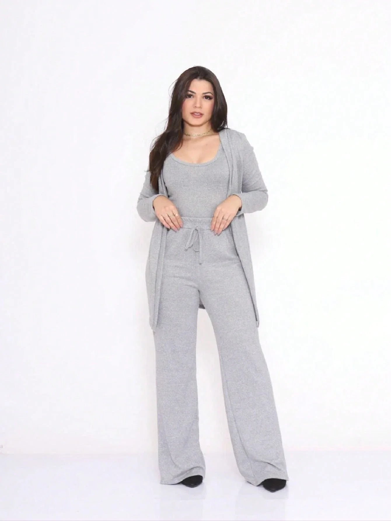 Kit 3 Peças Lanzinha • Pantalona + Blusa + Quimono