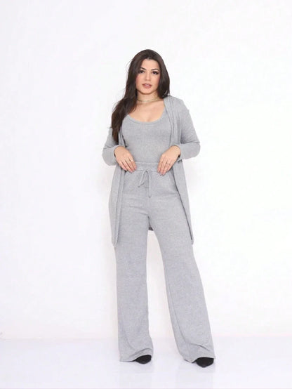 Kit 3 Peças Lanzinha • Pantalona + Blusa + Quimono