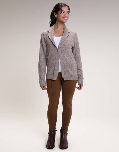 Blazer Tricot Lurex Dourado