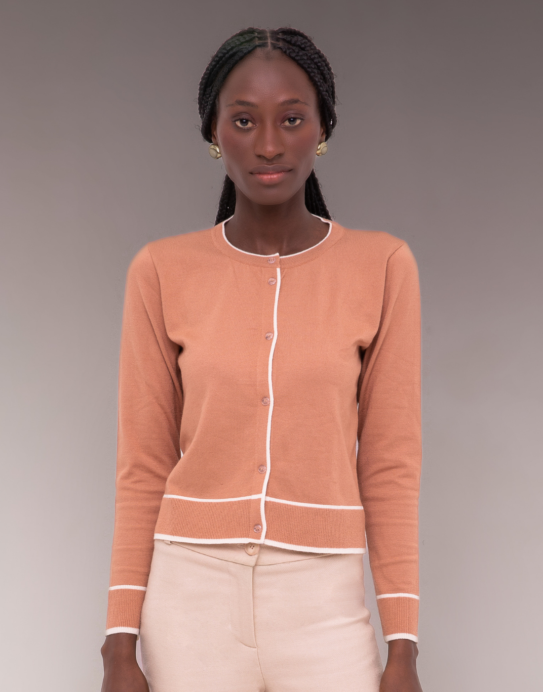 Cardigan Bicolor Bege
