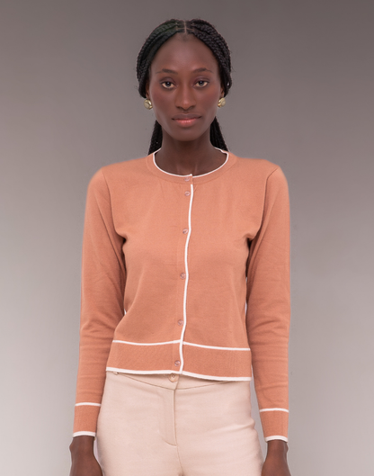 Cardigan Bicolor Bege