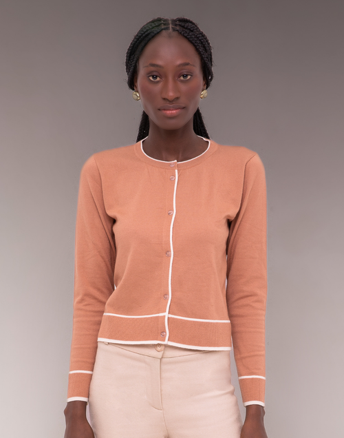 Cardigan Bicolor Bege