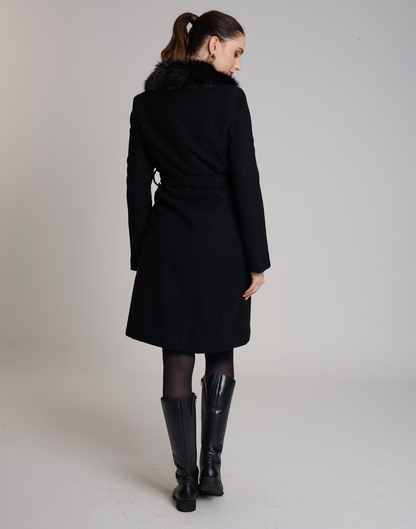 Casaco Lã Natural Varese Pelo com forro de fleece Preto