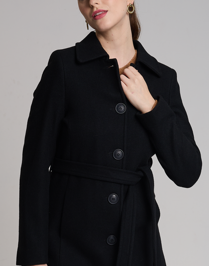 Casaco Lã Natural Varese Pelo com forro de fleece Preto