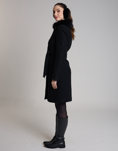 Casaco Lã Natural Varese Pelo com forro de fleece Preto