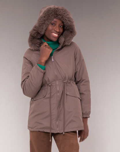 Parka Dupla Face Matelassê Grant Marrom