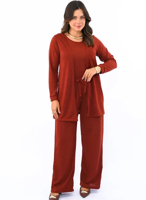 Kit 3 Peças Lanzinha • Pantalona + Blusa + Quimono