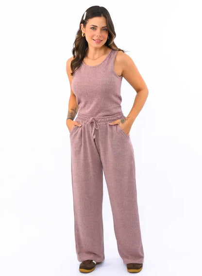 Kit 3 Peças Lanzinha • Pantalona + Blusa + Quimono
